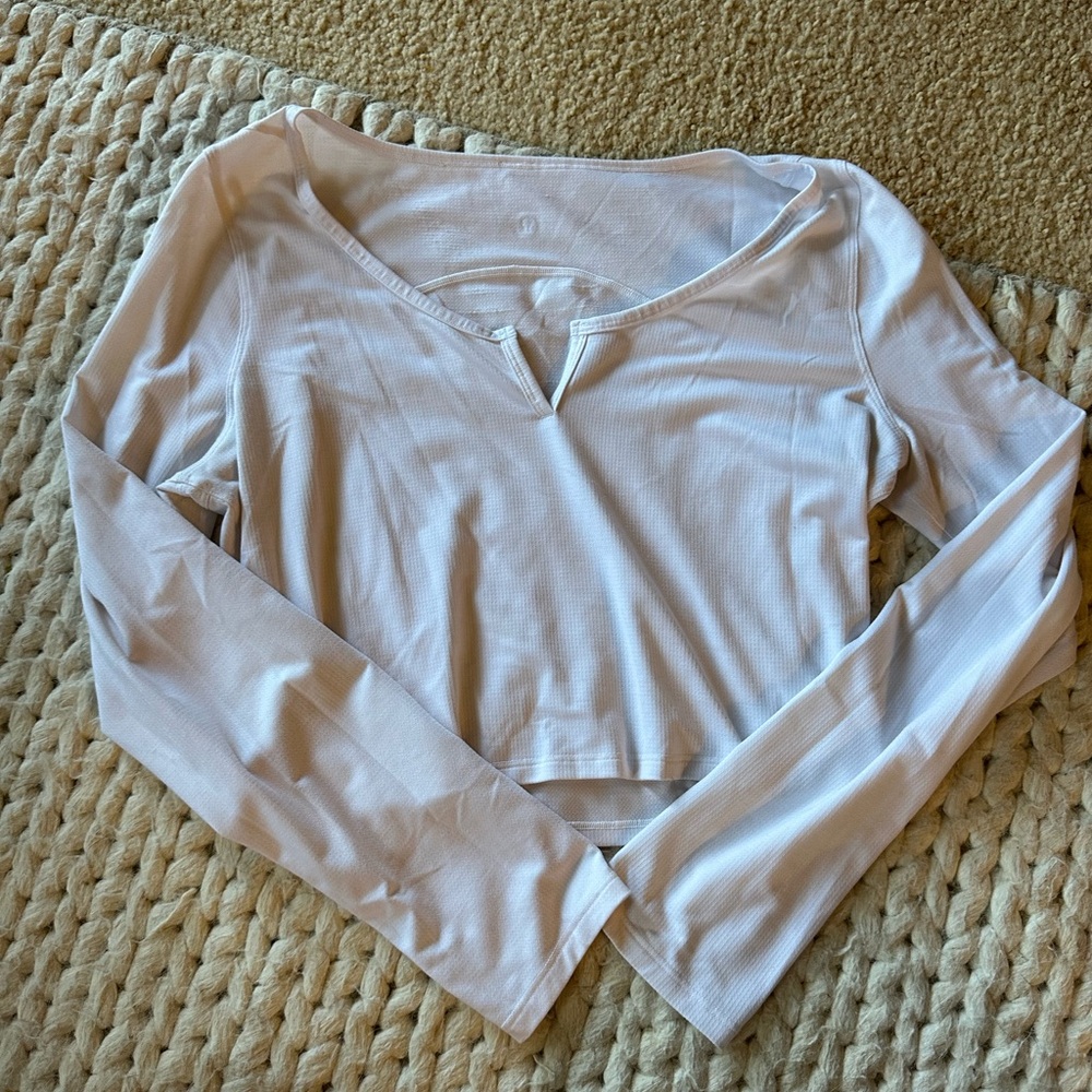 Lululemon white Henley long sleeve top